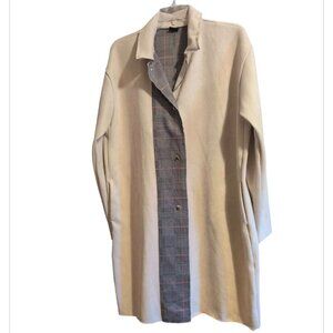 Zara Jacket Tan full snap up Suede Blazer with Long Sleeves has Pockets Comfy